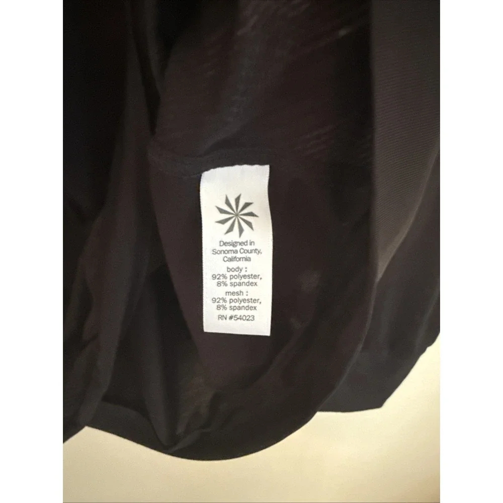 Athleta Kettle Bella‎ L/S Stretch Athletic Top Shirt Black 591388 Women's Medium